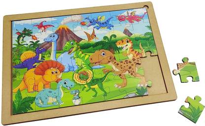 zokato Dinosaur World Wooden Jigsaw Puzzle for kids.35 pieces