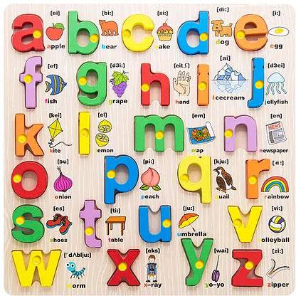 SHALAFI Letter Small Pegboard Sorting ABCD Block Matching Game Picture Alphabet Toys