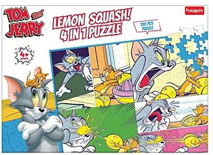 FUNSKOOL TOM and JERRY LEMON SQUASH 4 IN 1 PUZZLE