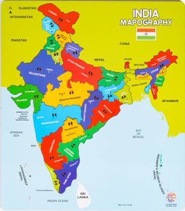 Ratnas India Mapography Wooden Jigsaw puzzle with frame (22 Pieces) (2367)