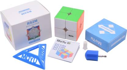 Hawkister MoYu RS2M 2x2 Magnetic Speed Cube Professional 2x2x2 Stickerless Magic Puzzle