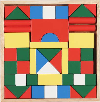 Zentric Wooden colour blocks for kids 64 blocks toys with montessori learning for kids