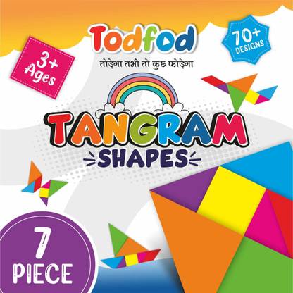 Todfod Wooden Tangram Puzzle Toys Game for Kids & Child Edition Learning Tangram Shape