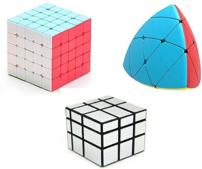 littlewish high speed cube 5x5x5x5x5, round pyramid and magic silver cube