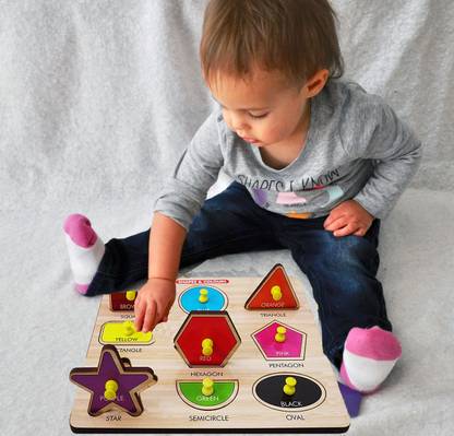 MECDOIT INTERNATIONAL Geometric Shape Matching Puzzle Board Sorting Game Blocks Shape Matching Toys