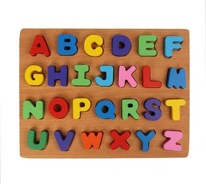 KAARPAAGAA INC Wooden Alphabet Capital Letters A- Z Learning Educational Puzzle Toy for Kids