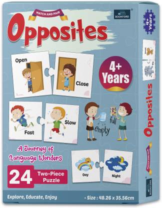 BOOKFORD Match & Pair - Opposites Words Jigsaw Puzzle Game & Fun and Learning