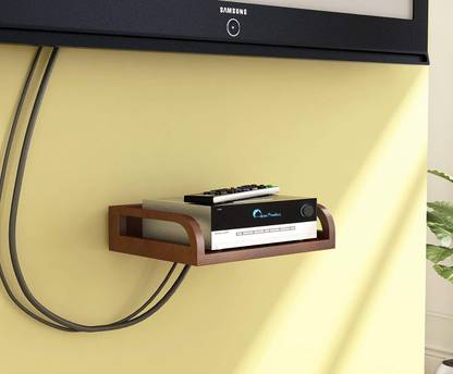 HOME SPARKLE Wooden Set Top Box Stand/DTH Stand/WIFI Router Stand,Wall Mount with Wifi Holder MDF (Medium Density Fiber) Wall Shelf