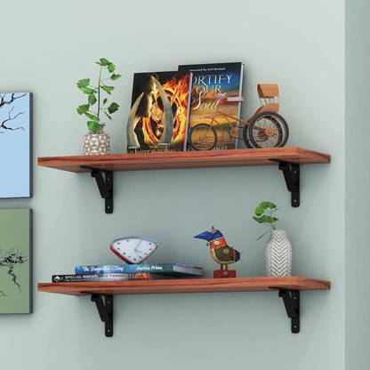 WOOD 49 Wood and Metal Floating Wall Shelves | Home Decorative Shelf (24 * 8 Inches) Particle Board Wall Shelf