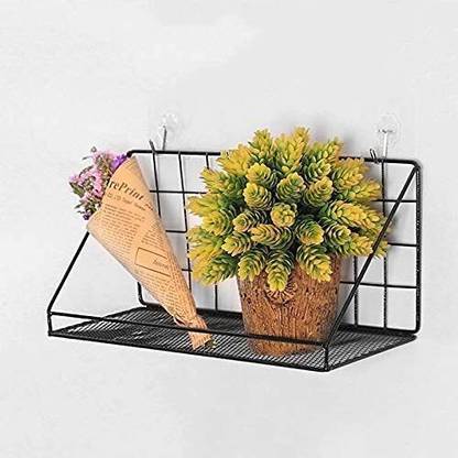 Harvic self Adhesive Floating Shelves Wall Decoration Holder for Wall Hanging Home Decor Shelves Plant Display Racks for Bedroom, Living Room, Bathroom, Kitchen, Office use Cast Iron Wall Shelf