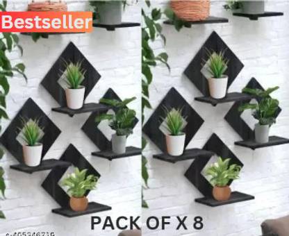 Sage Wooden Wall Shelf Hanging Shelves Wall Art Stylish Home & Plant orgnizer Wooden Wall Shelf