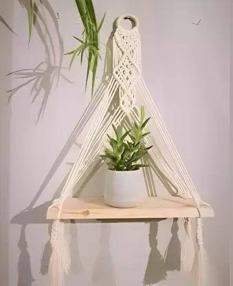 RAKANO Wooden Wall Macre Pine for Home & Flat Wooden Wall Shelf Wooden Wall Shelf