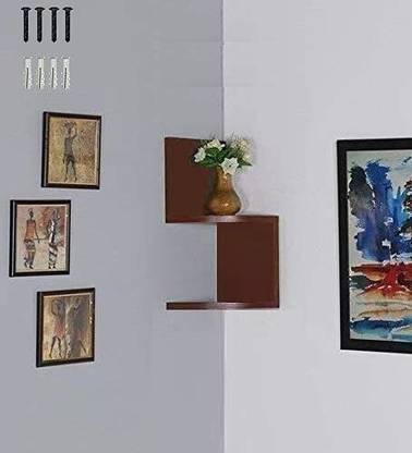 MDSWool Wall shelf Zigzag Corner Wall Mount Shelf Unit/Racks and Shelves/Wall Shelf MDF (Medium Density Fiber) Wall Shelf