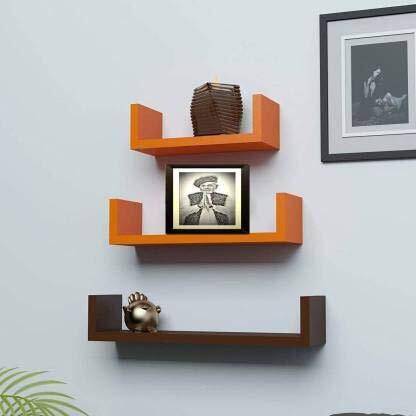 WallHeaven Wall Shelf U Shaped Shelves Set of 3 Wall Hanging Wall Mounted Shelf MDF MDF (Medium Density Fiber) Wall Shelf