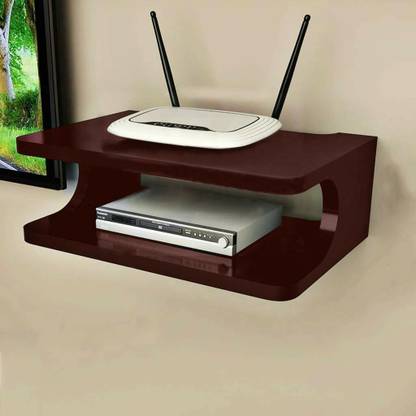 Levasto Set-up Box Stand for Dish TV/Tata Sky/Videocon D2h/ Relience & other Local Set-up Boxes With Round Corner MDF (Medium Density Fiber) Wall Shelf
