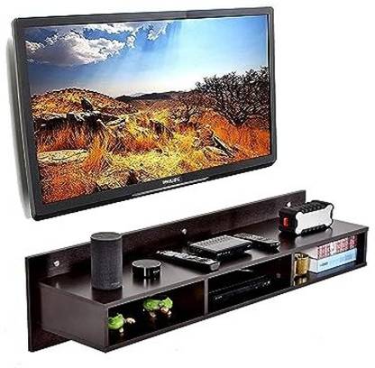 SMART SHOPPEE Wall Mount T.V Unit Set Top Box STB Stand T.V Stand For Wall Wooden Wall Shelf