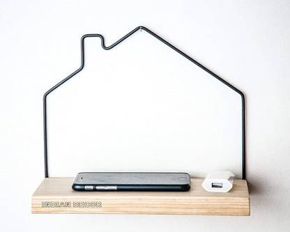 Indian Decor Mini Shelf House Minimalistic Style Functional Wall Decor Wooden Wall Shelf