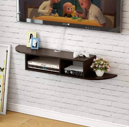 forex max handicrafts Curve Shape Wall Mounted TV Unit Stand TV Cabinet Set Top Box/Setup Box Stand MDF (Medium Density Fiber) Wall Shelf