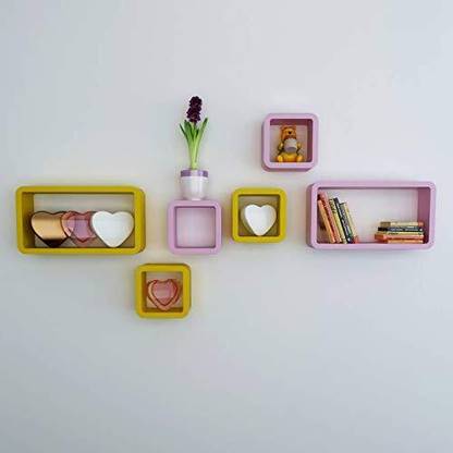 Best Quality Rectangular Cube Shape Wall Mount Shelf Wall Rack Floating Shelves MDF (Medium Density Fiber) Wall Shelf