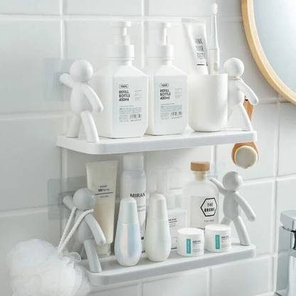 SJK Self Adhesive Multi-Purpose Wall Hanging Humanoid floating Shelf 1.2052 Plastic Wall Shelf