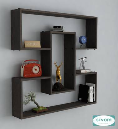 SIVOM MIZZ Multipurpose Modular Wall Racks/Shelves/Organiser/Décor Particle Board Wall Shelf
