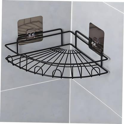 iSTAR Adhesive L-Shape Corner Shelf/ Rack/ Storage Organizer for Bathroom & Kitchen... Iron Wall Shelf