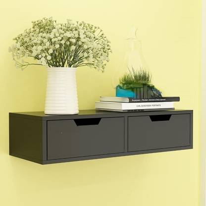 OnlineCraft wooden wall drawer( BLACK ) Wooden Wall Shelf