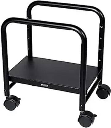 Indian Decor 45837Computer Cart Height Adjustable Mobile Cart CPU Stand Steel Rolling Stand Iron Wall Shelf
