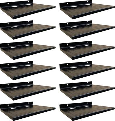 ShelfKing 21x28 CM Metal Wall Mount Set Top Box Shelf For Living Room (Pack Of 12) Iron Wall Shelf