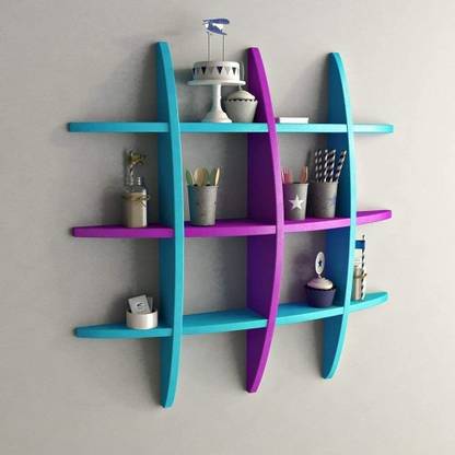 wooden craft wall shelf beautiful floating wall rack shelves living and bed room . MDF (Medium Density Fiber) Wall Shelf