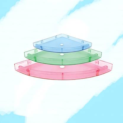 Awell Round Corner Shelf Polypropylene Wall Shelf