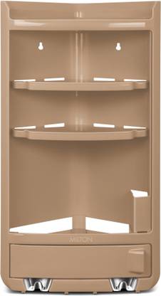MILTON Trinity Large Plastic Corner Rack Without Door, Brown Plastic Wall Shelf