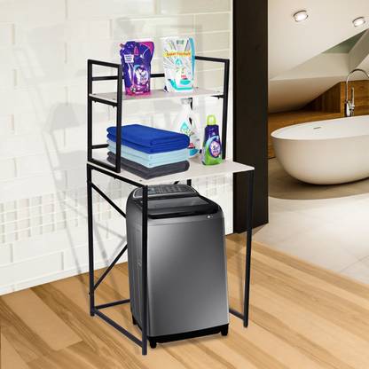 PALOMINO Washing Machine Standing Rack Stand 2 Shelf Multipurpose Storage Organizer Brown Aluminium Wall Shelf