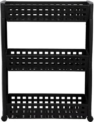 ZODUTA Slim Multipurpose Kitchen Storage Slim Rack with Wheels for Home, Office Plastic Wall Shelf