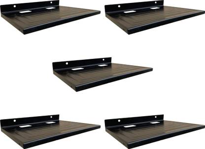 YAJNAS Wall Mount Set Top Box Stand, WiFi Router Stand, Multipurpose Stand, Pack Of 5 Iron Wall Shelf