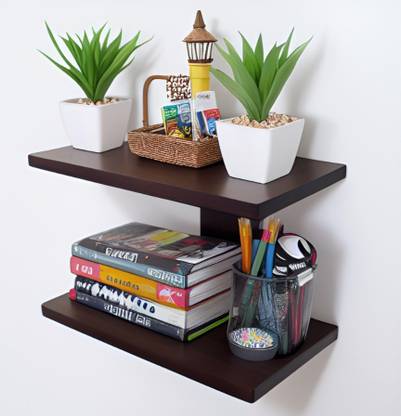 ALTRR Minimalist Wall Shelf for TV Box and Soundbar Placement Wooden Wall Shelf