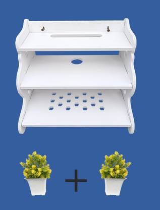NIDHI ROYAL COLLECTION Three Steps WiFi with SET UP BOX STAND Particle Board Wall Shelf