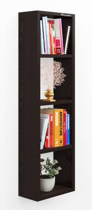 mahaakaay Royal Free Standing Wall Mounted wooden Bookcase Book Shelf Display Rack Wenge Particle Board Wall Shelf