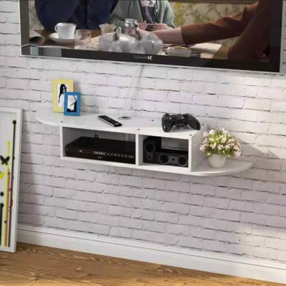 WOODENXDECOR Wooden Set Top Box Stand for LED, LCD, WiFi, Speaker Stand MDF Wooden Wall Shelf