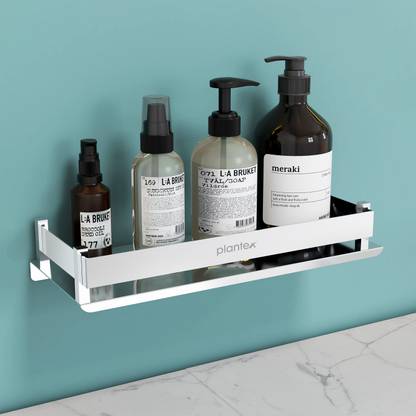 Plantex HIgh Grade Stainless Steel Bathroom Shelf/Kitchen Shelf/Bathroom Shelf and Rack/Bathroom Accessories (12 X 5 Inches) Stainless Steel Wall Shelf