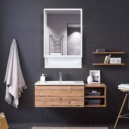 Branco New Look Plastic, Glass Wall Shelf