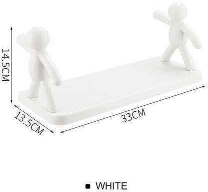 SJK Self Adhesive Multi-Purpose Wall Hanging Humanoid floating Shelf 1.911 Plastic Wall Shelf