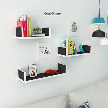 CraftOnline MDF (Medium Density Fiber), Wooden Wall Shelf