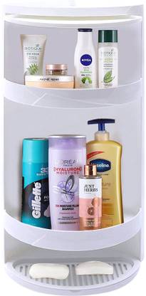 Demfew 360° Rotate Corner Shelves Rack Plastic Wall Shelf