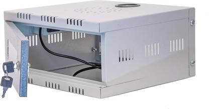 BharatrRack CCTV Cabinet Box/DVR Rack Wall Mount with Lock/Server Rack with Power Socket Iron Wall Shelf