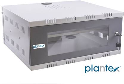 Plantex High Grade CCTV/DVR/NVR Cabinet Box/DVR Rack Wall Mount with Lock/Network Rack/Server Rack with Power Socket - 2U Iron Wall Shelf