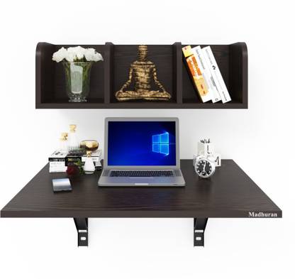 Madhuran Engineered Wood Wall Mounted Laptop Study Table Desk Wooden Wall Shelf