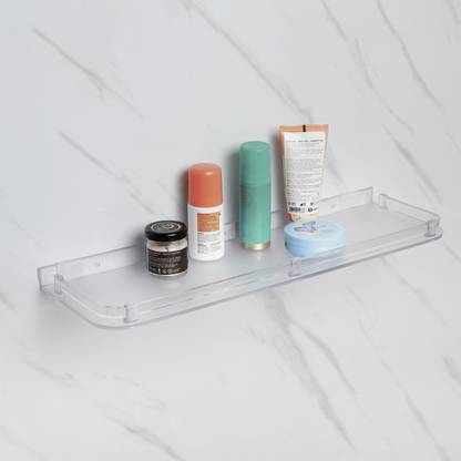 RUHE ABS Wall Mounted square Shelf/Organizer/Storage Rack/Shelf Tray for Kitchen,Bathroom (Anti Rust & Corrosion free) Pack Of 1 Acrylic Wall Shelf