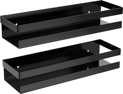 Bugaki Metal Multi-Purpose Wall Mount Floating Shelf Wall Mounted for Kitchen, Bathroom Iron Wall Shelf