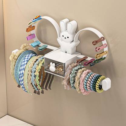 Ofifo Headband Holder Stand Scrunchie Organizer, Girls Hair Accessories Organizer Plastic Wall Shelf